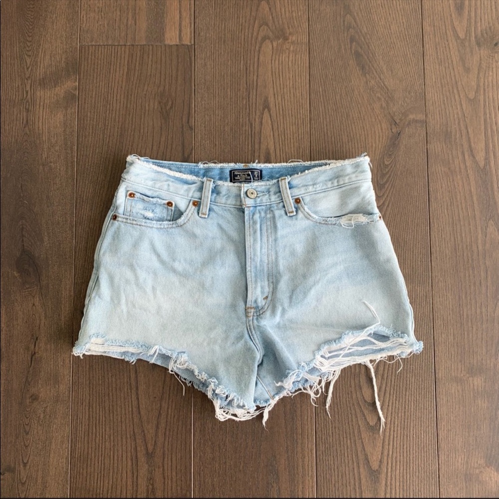 abercrombie and fitch high rise denim shorts